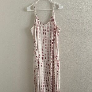 Women's Maxi Dress in Cream and brown